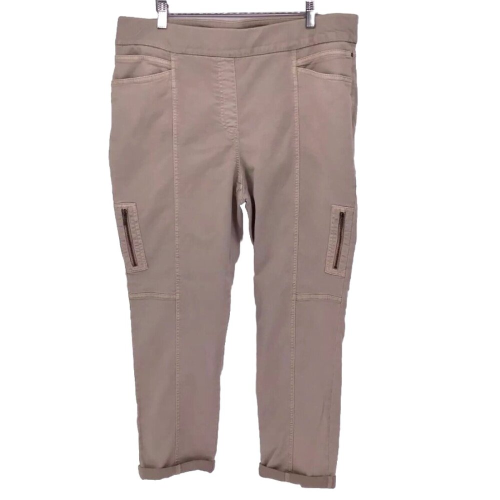 Chico's So Slimming Side Zipper Sand Color Pants Size 2.5